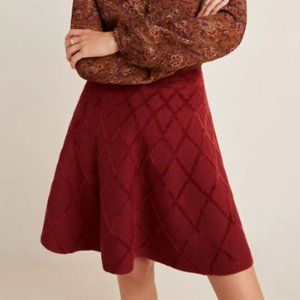 NWT Anthropologie Kristina Chenille Knit Skirt Rust S